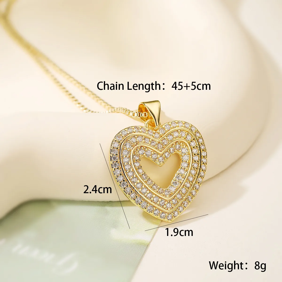 Retro Classic Style Commute Red Heart Copper Women's Pendant Necklace display picture 1