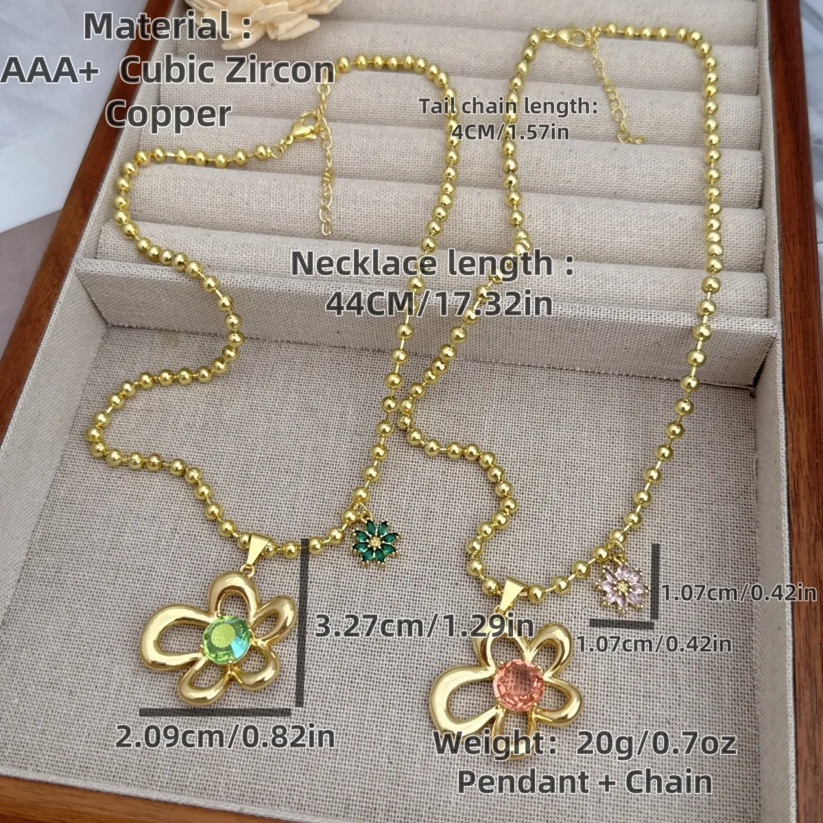 Classic Style Flower Copper Plating Zircon 18K Gold Plated Women's Pendant Necklace display picture 5