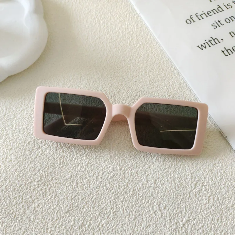 Sweet Simple Style Solid Color Resin Square Full Frame Glasses display picture 5