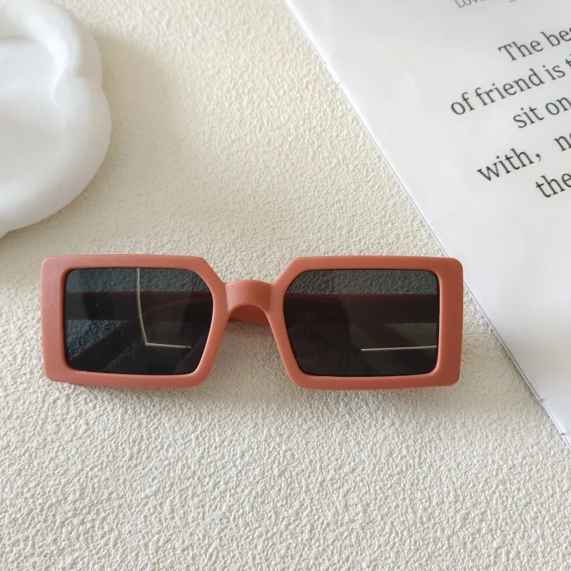 Sweet Simple Style Solid Color Resin Square Full Frame Glasses display picture 8