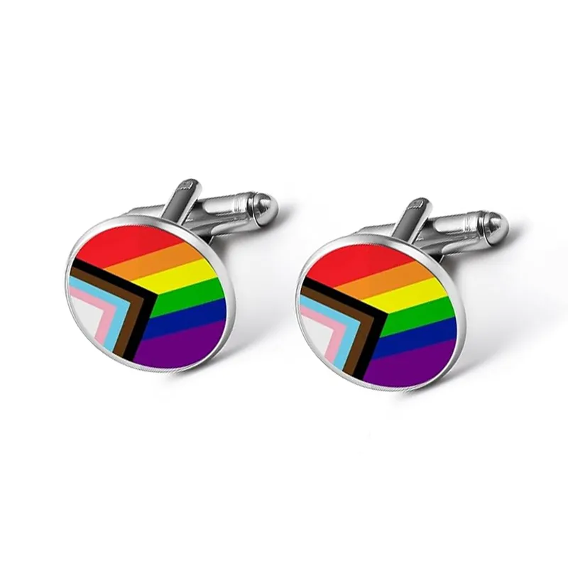 1 Pair Formal Commute Rainbow Alloy Glass Men's Cufflinks display picture 4