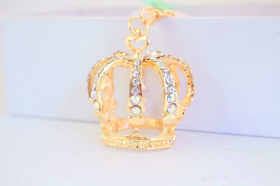 1 Piece Cute Sweet Crown Alloy Inlay Rhinestones Women's Keychain display picture 3