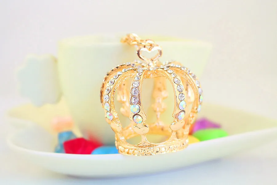 1 Piece Cute Sweet Crown Alloy Inlay Rhinestones Women's Keychain display picture 5