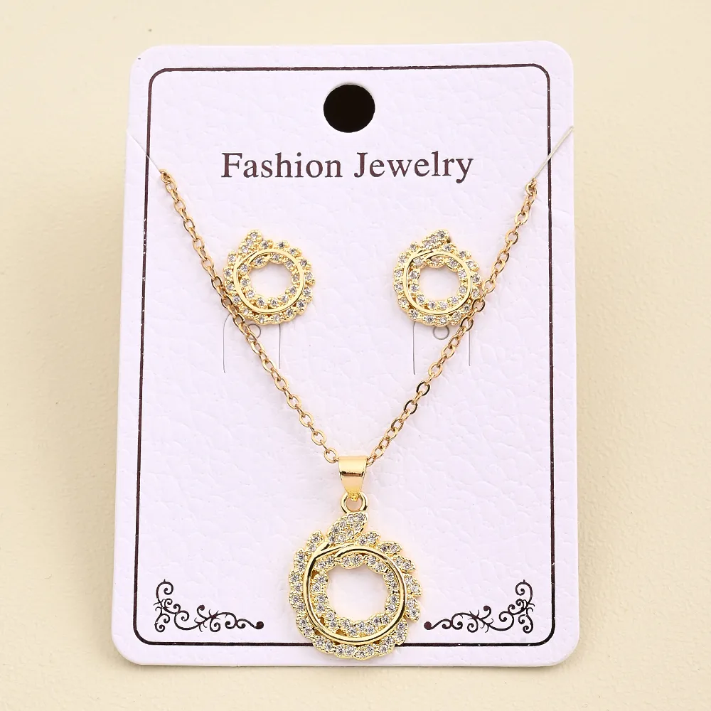 Casual Sweet Simple Style Oval Bear Grain Copper Polishing Inlay Zircon 18K Gold Plated Women's Jewelry Set display picture 6