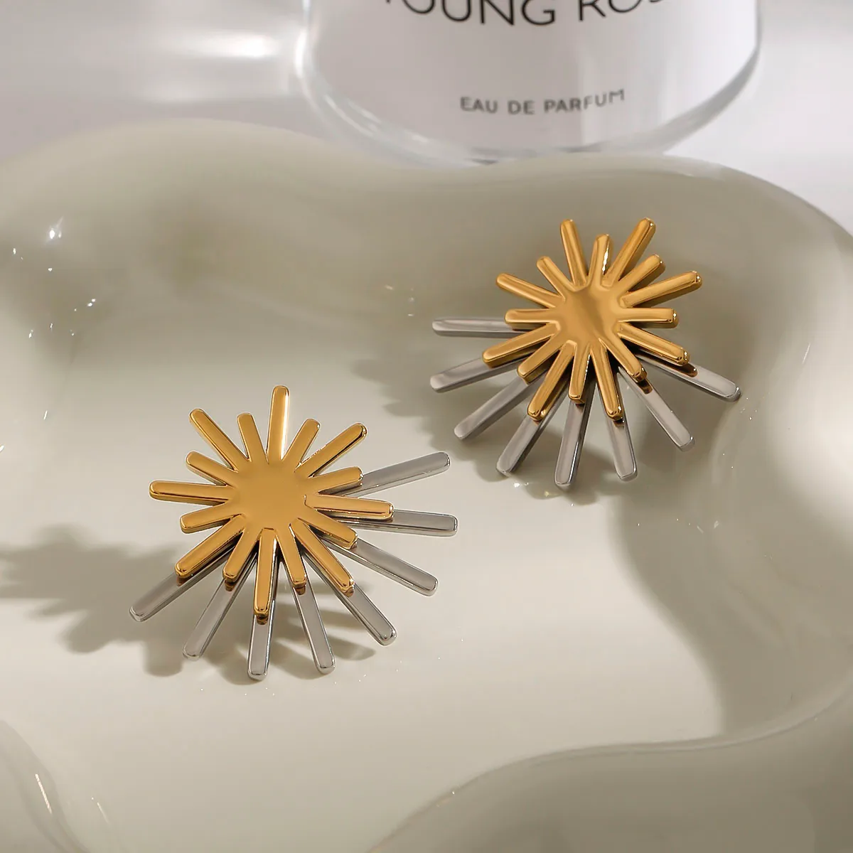 Basic Modern Style Simple Style Geometric Sun 316 Stainless Steel  Earrings Ear Studs display picture 3
