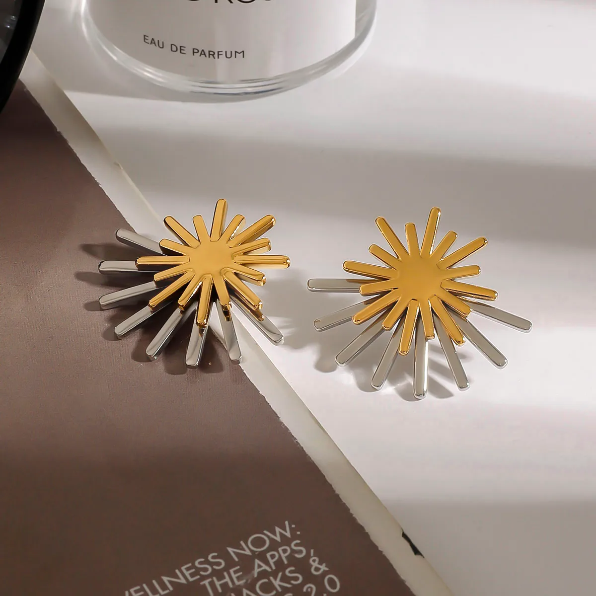 Basic Modern Style Simple Style Geometric Sun 316 Stainless Steel  Earrings Ear Studs display picture 4