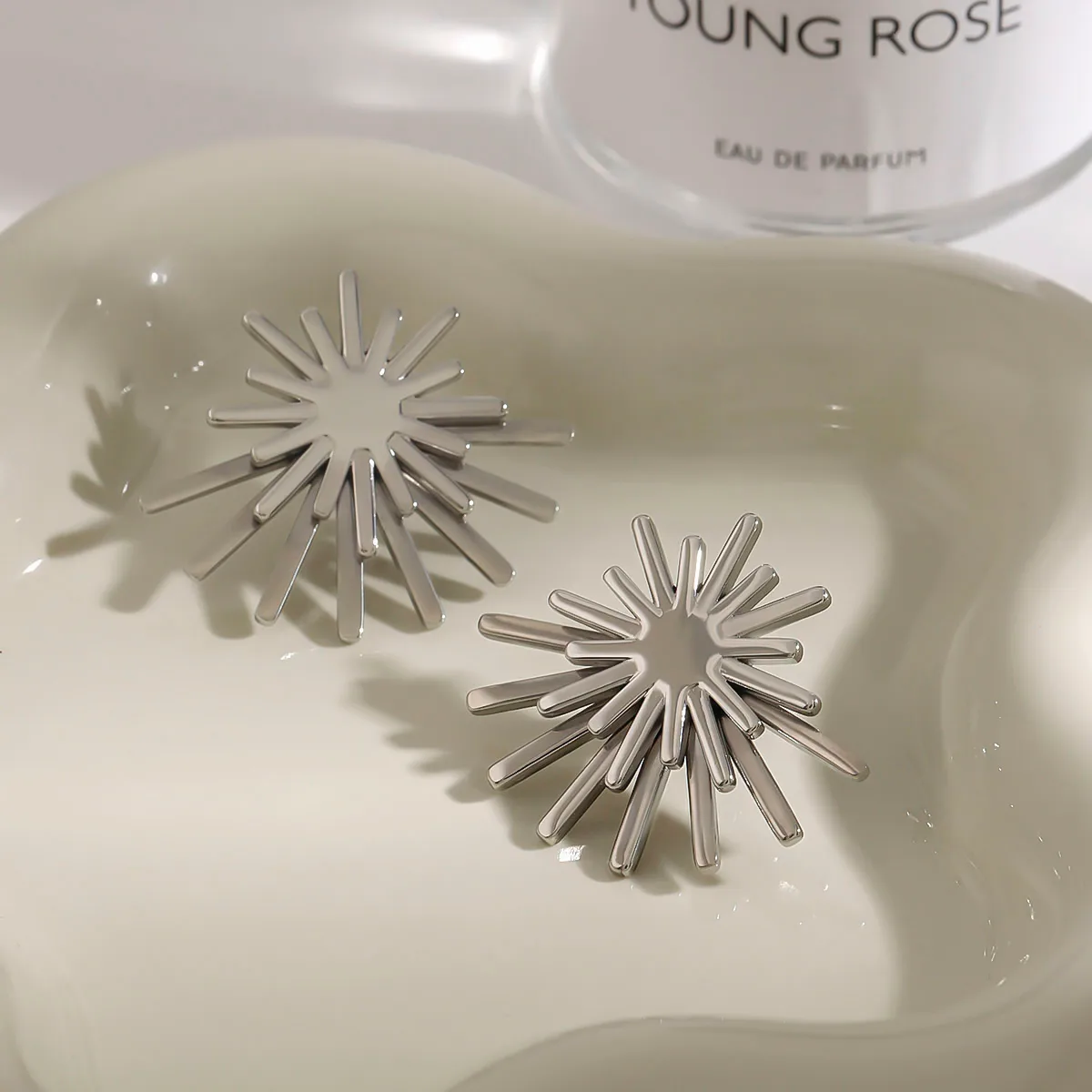 Basic Modern Style Simple Style Geometric Sun 316 Stainless Steel  Earrings Ear Studs display picture 5