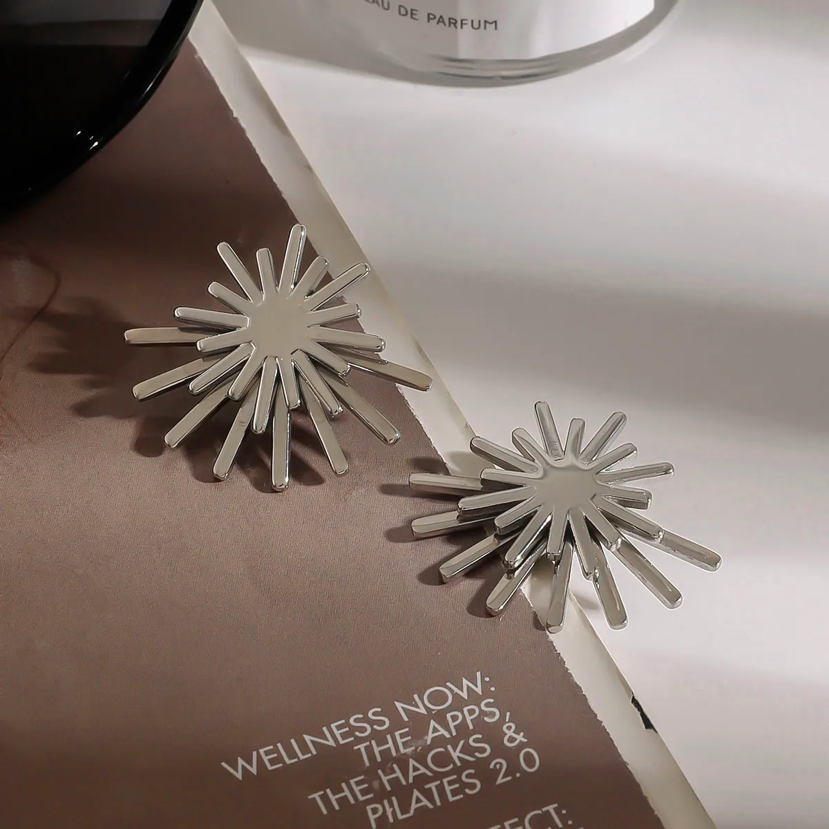 Basic Modern Style Simple Style Geometric Sun 316 Stainless Steel  Earrings Ear Studs display picture 6