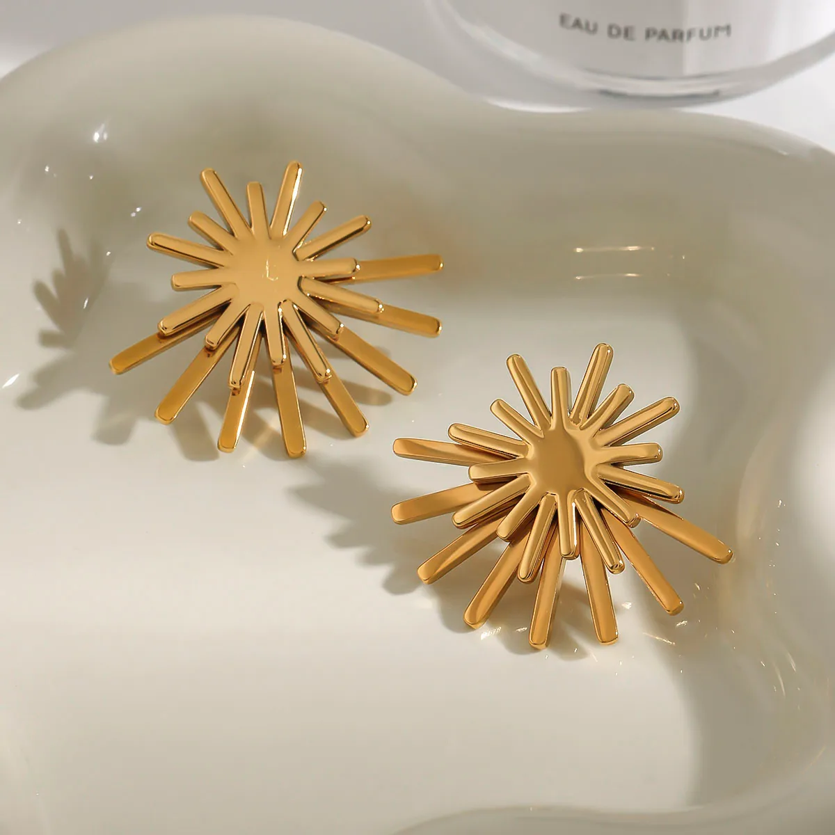 Basic Modern Style Simple Style Geometric Sun 316 Stainless Steel  Earrings Ear Studs display picture 9