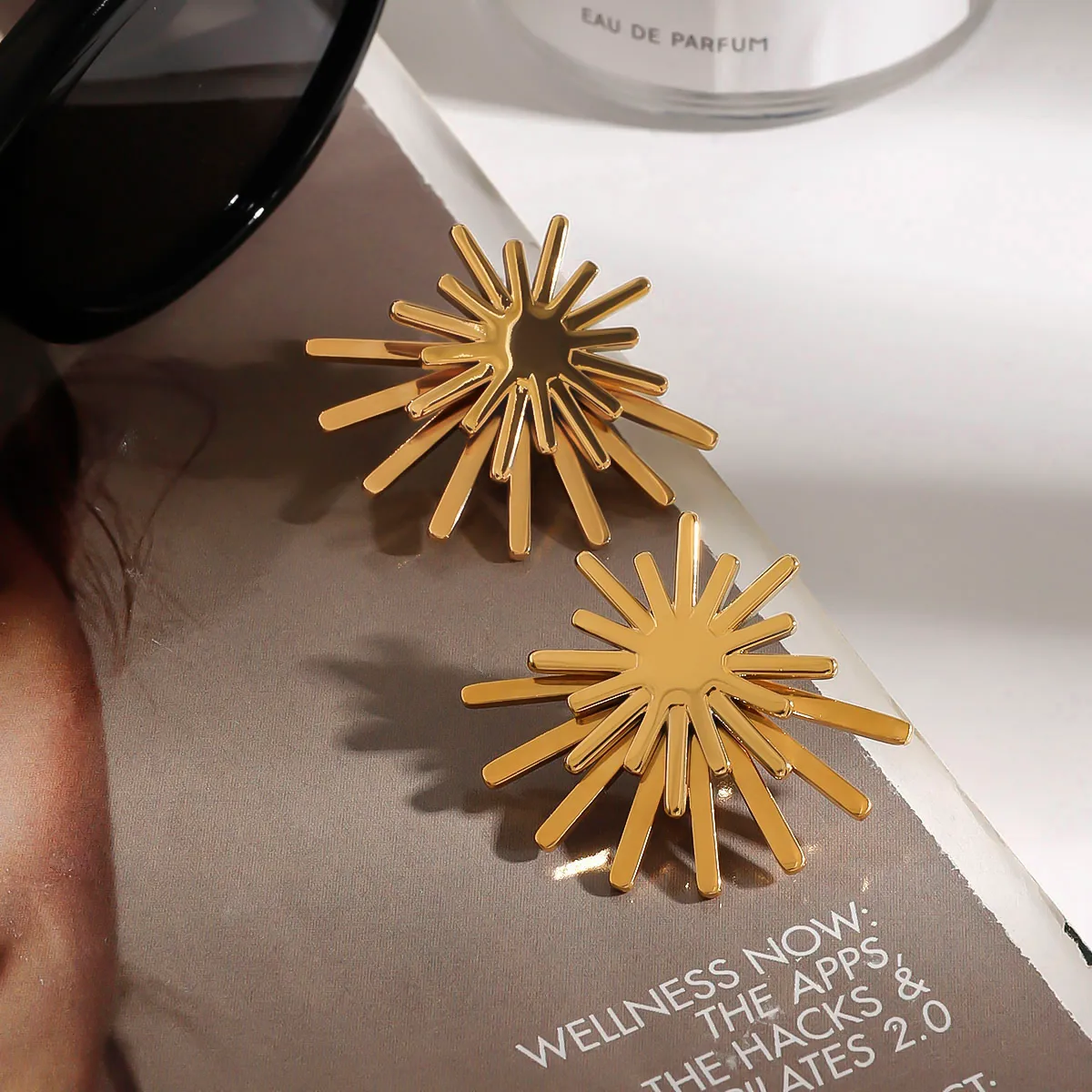 Basic Modern Style Simple Style Geometric Sun 316 Stainless Steel  Earrings Ear Studs display picture 10