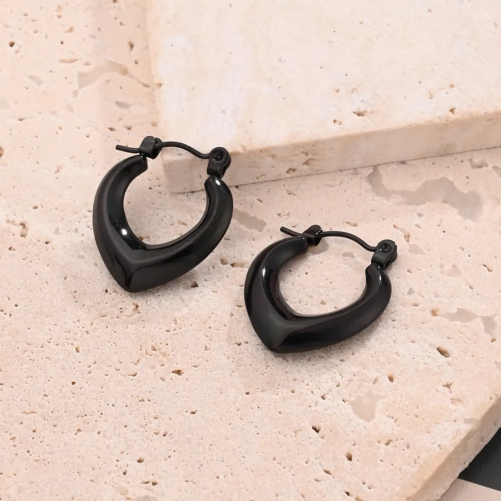1 Pair/Package Casual Modern Style Simple Style V Shape Handmade Polishing Plating 304 Stainless Steel 18K Gold Plated Colorful Plating Rose Gold Plated Earrings display picture 5