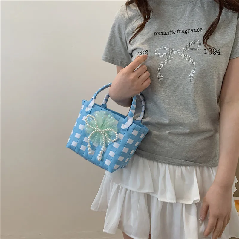 Women's Braid Animal Plaid Cute Square Open Handbag display picture 1