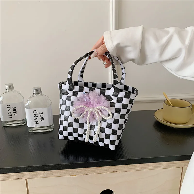 Women's Braid Animal Plaid Cute Square Open Handbag display picture 9