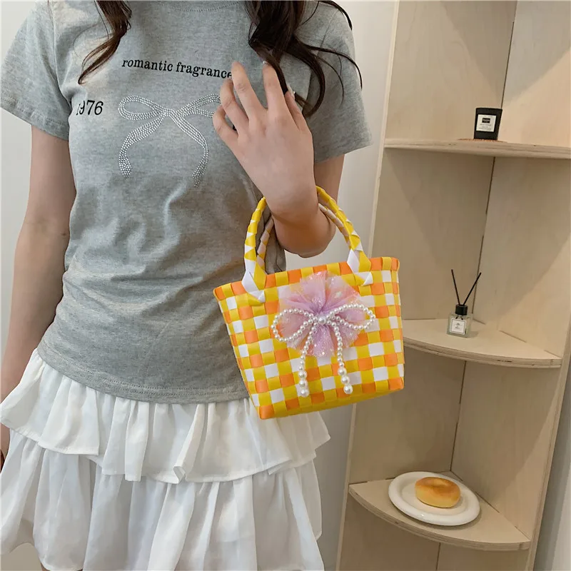Women's Braid Animal Plaid Cute Square Open Handbag display picture 26
