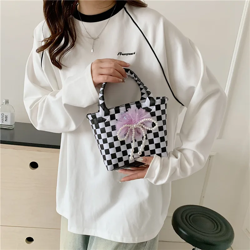 Women's Braid Animal Plaid Cute Square Open Handbag display picture 14