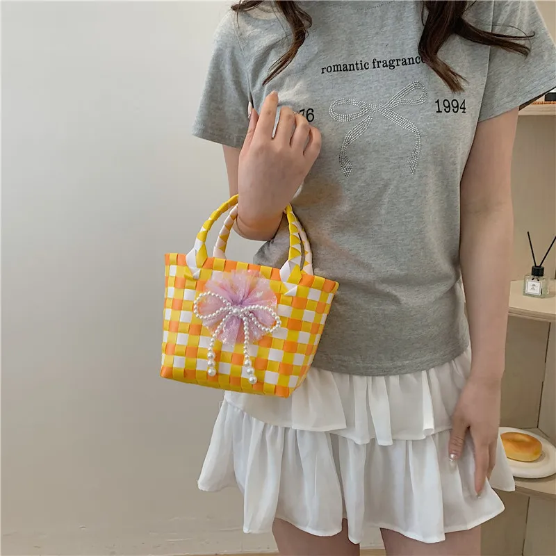 Women's Braid Animal Plaid Cute Square Open Handbag display picture 13