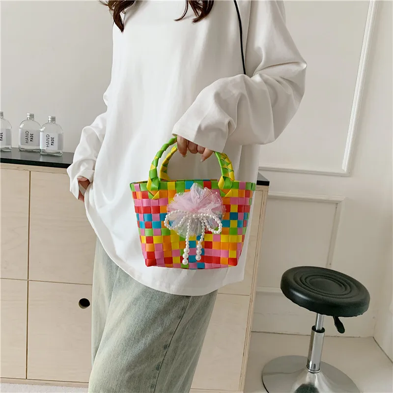 Women's Braid Animal Plaid Cute Square Open Handbag display picture 15
