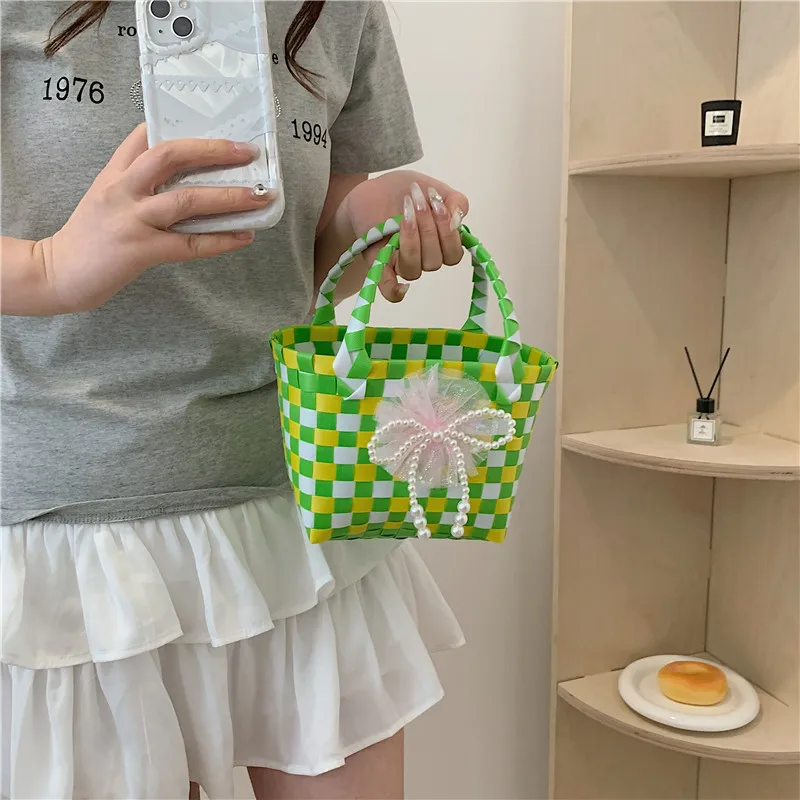 Women's Braid Animal Plaid Cute Square Open Handbag display picture 27