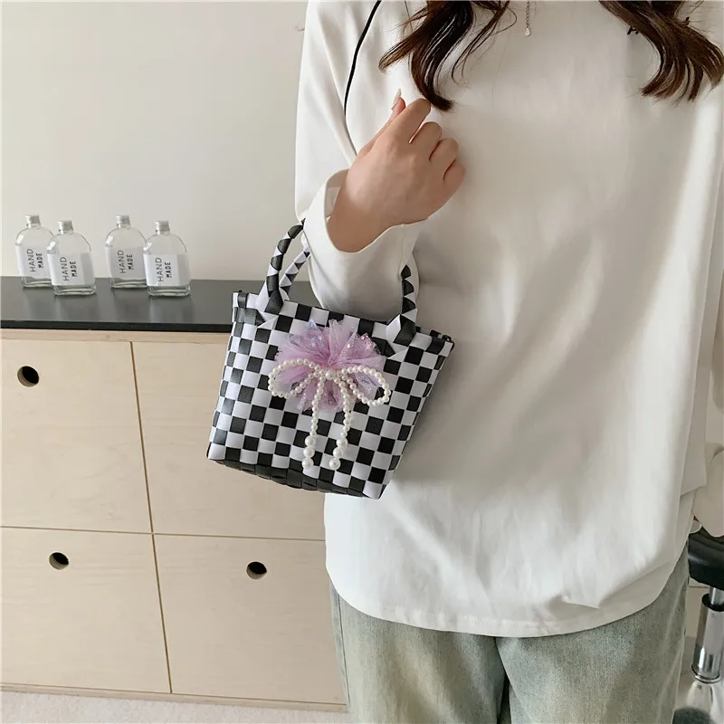 Women's Braid Animal Plaid Cute Square Open Handbag display picture 12