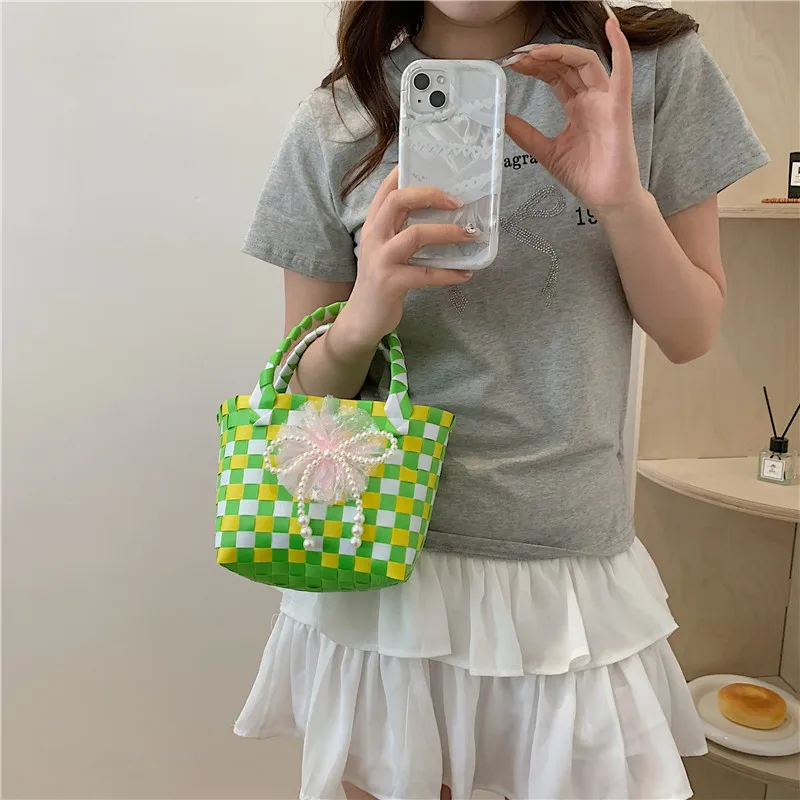 Women's Braid Animal Plaid Cute Square Open Handbag display picture 22