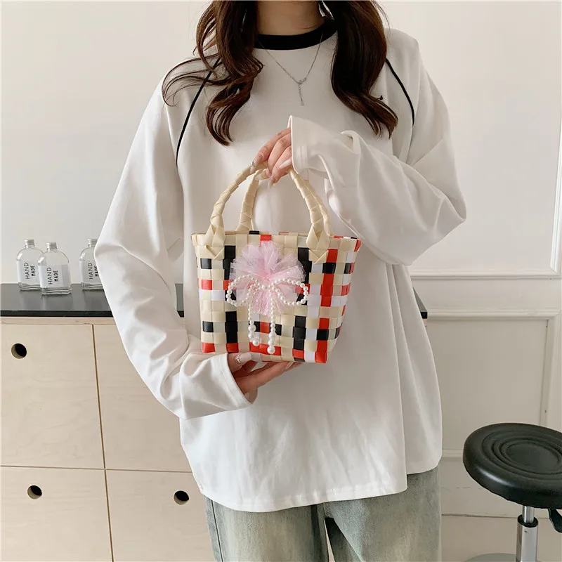 Women's Braid Animal Plaid Cute Square Open Handbag display picture 18