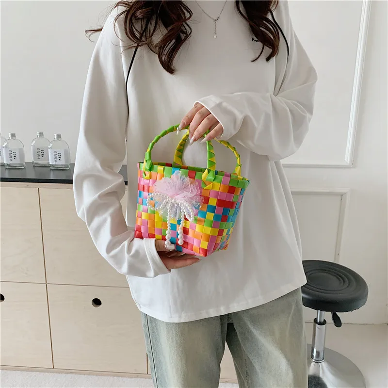 Women's Braid Animal Plaid Cute Square Open Handbag display picture 24