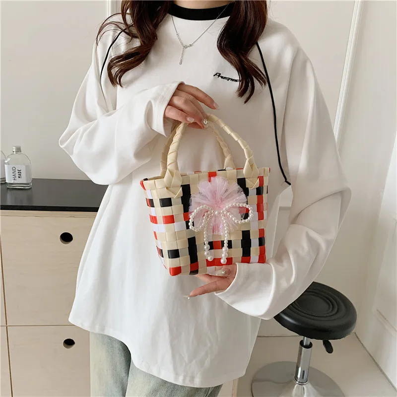 Women's Braid Animal Plaid Cute Square Open Handbag display picture 25