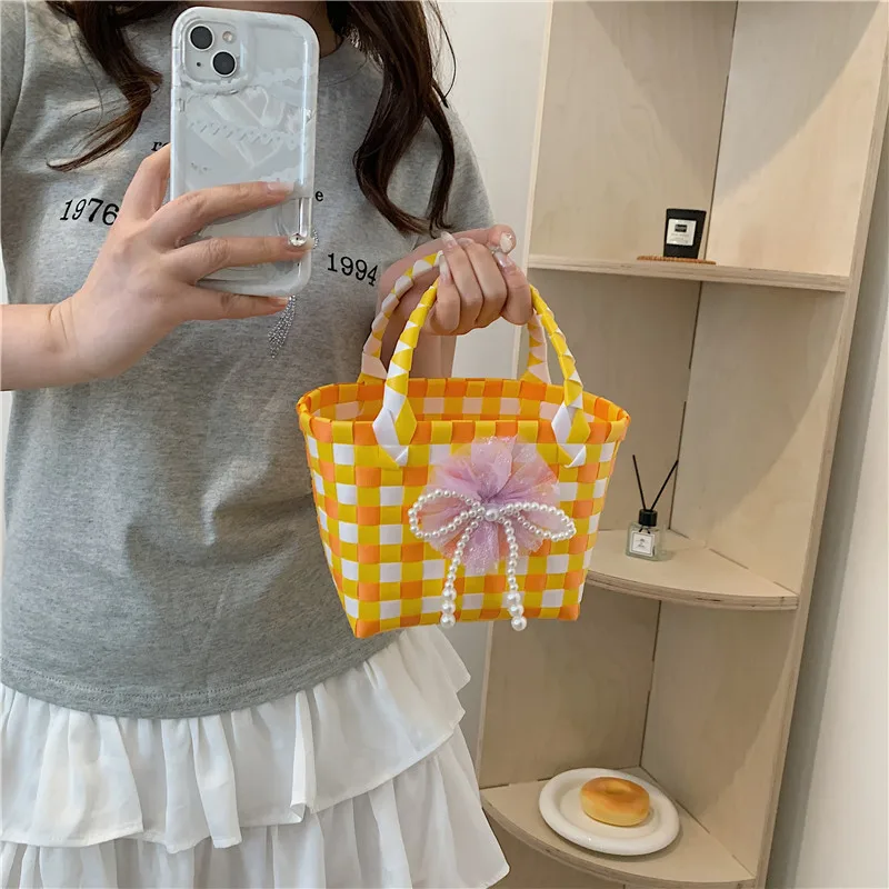Women's Braid Animal Plaid Cute Square Open Handbag display picture 30