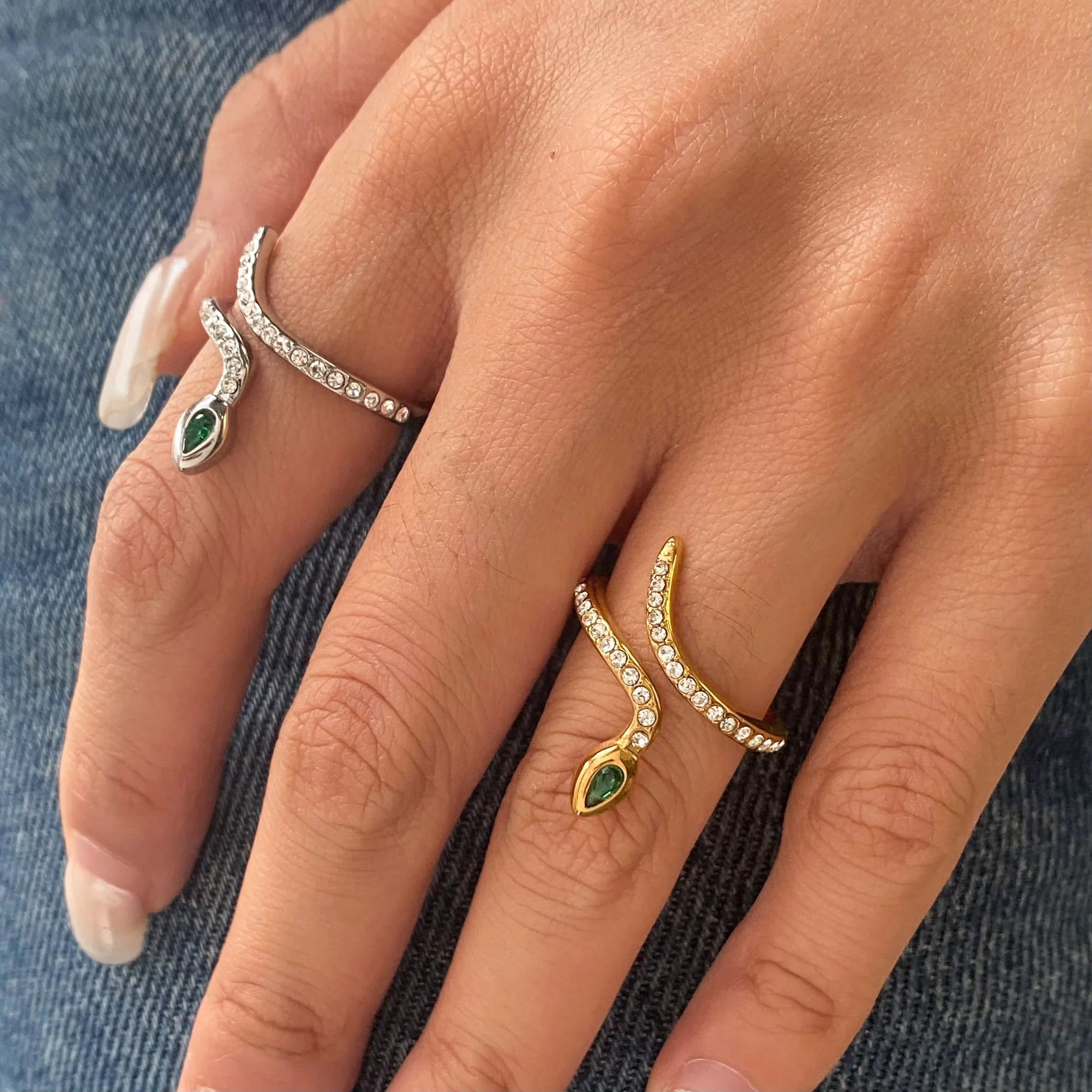 Basic Classic Style Commute Snake 316 Stainless Steel  Women's Rings display picture 15