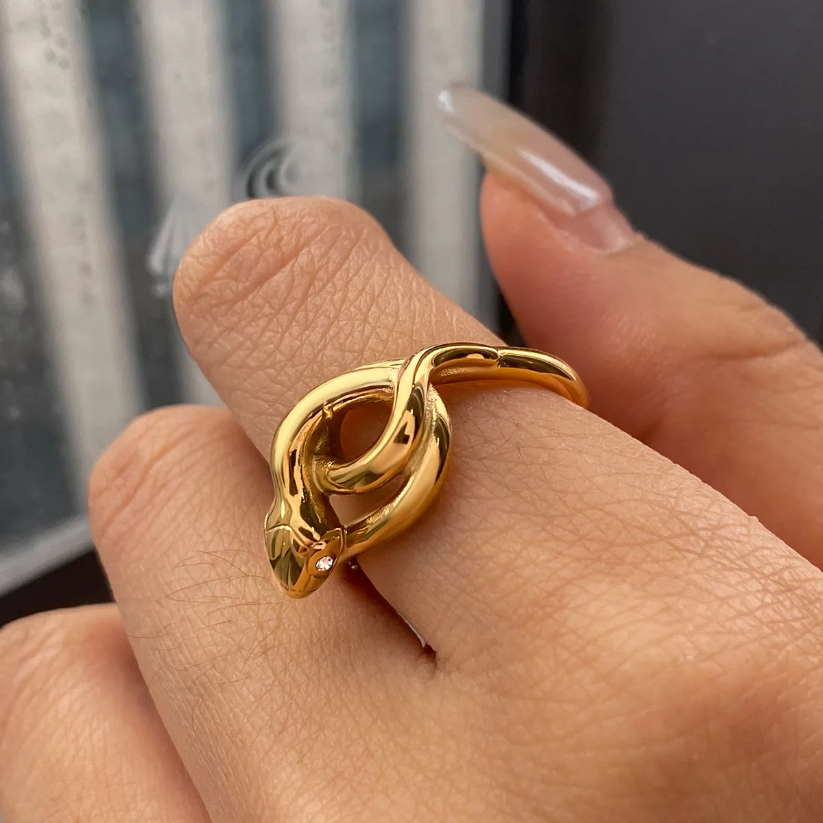Basic Classic Style Commute Snake 316 Stainless Steel  Women's Rings display picture 8