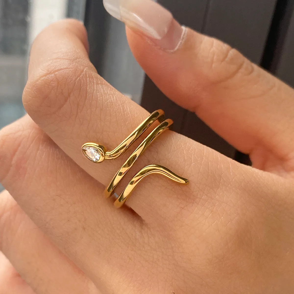 Basic Classic Style Commute Snake 316 Stainless Steel  Women's Rings display picture 12