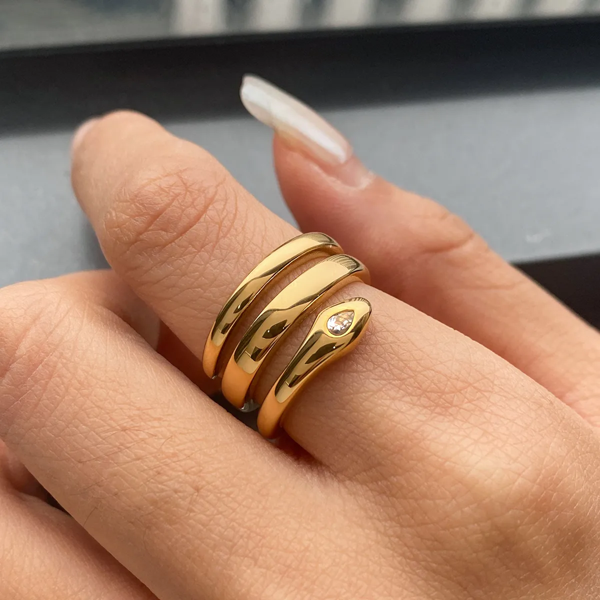 Basic Classic Style Commute Snake 316 Stainless Steel  Women's Rings display picture 19
