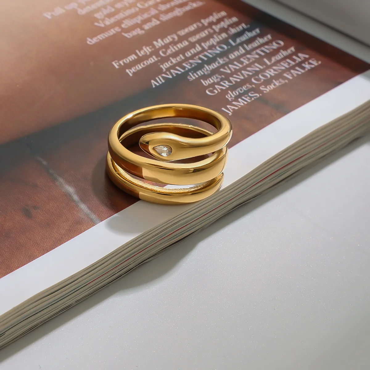Basic Classic Style Commute Snake 316 Stainless Steel  Women's Rings display picture 18