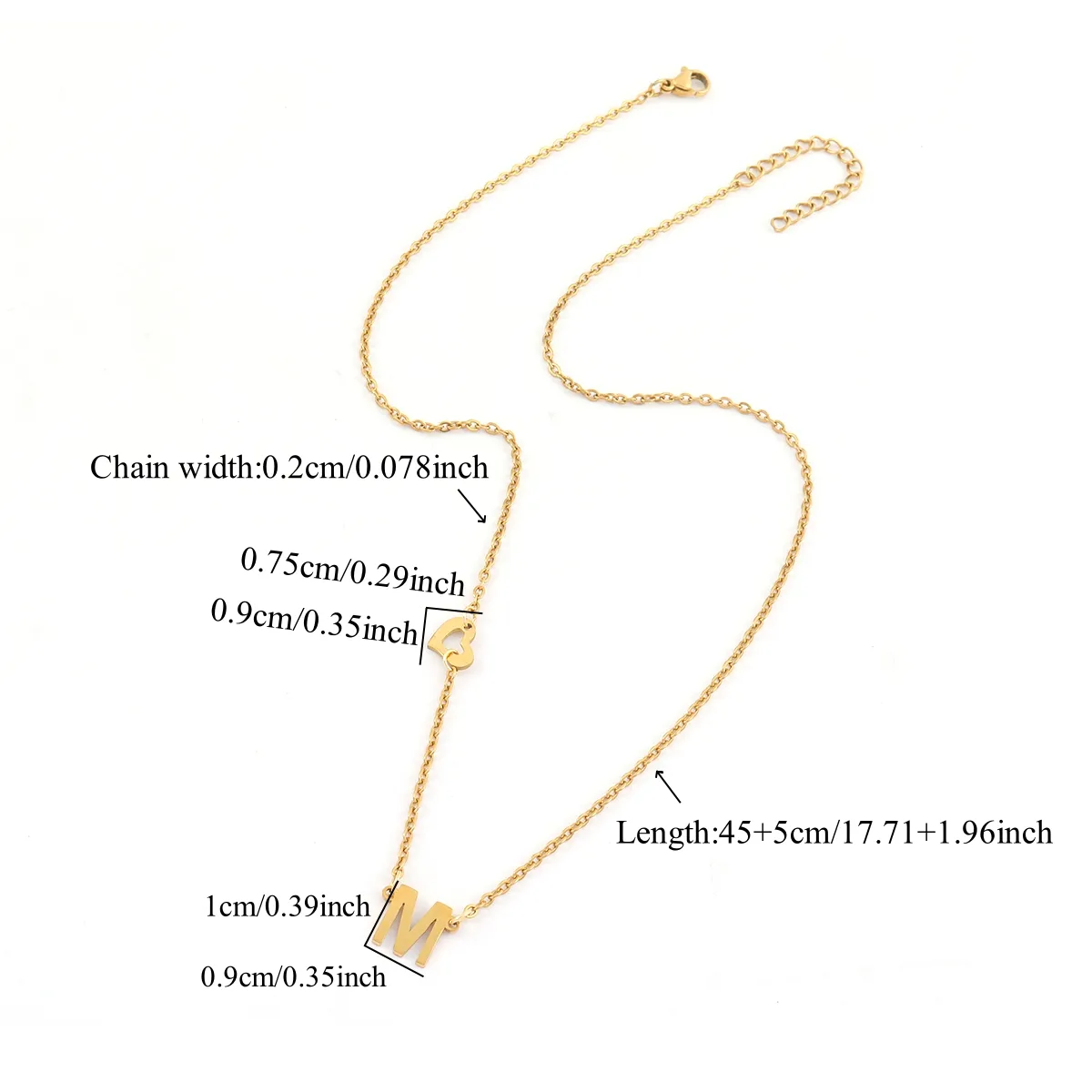 Simple Style Classic Style Letter Heart Shape 201 Stainless Steel 304 Stainless Steel Women's Pendant Necklace display picture 5