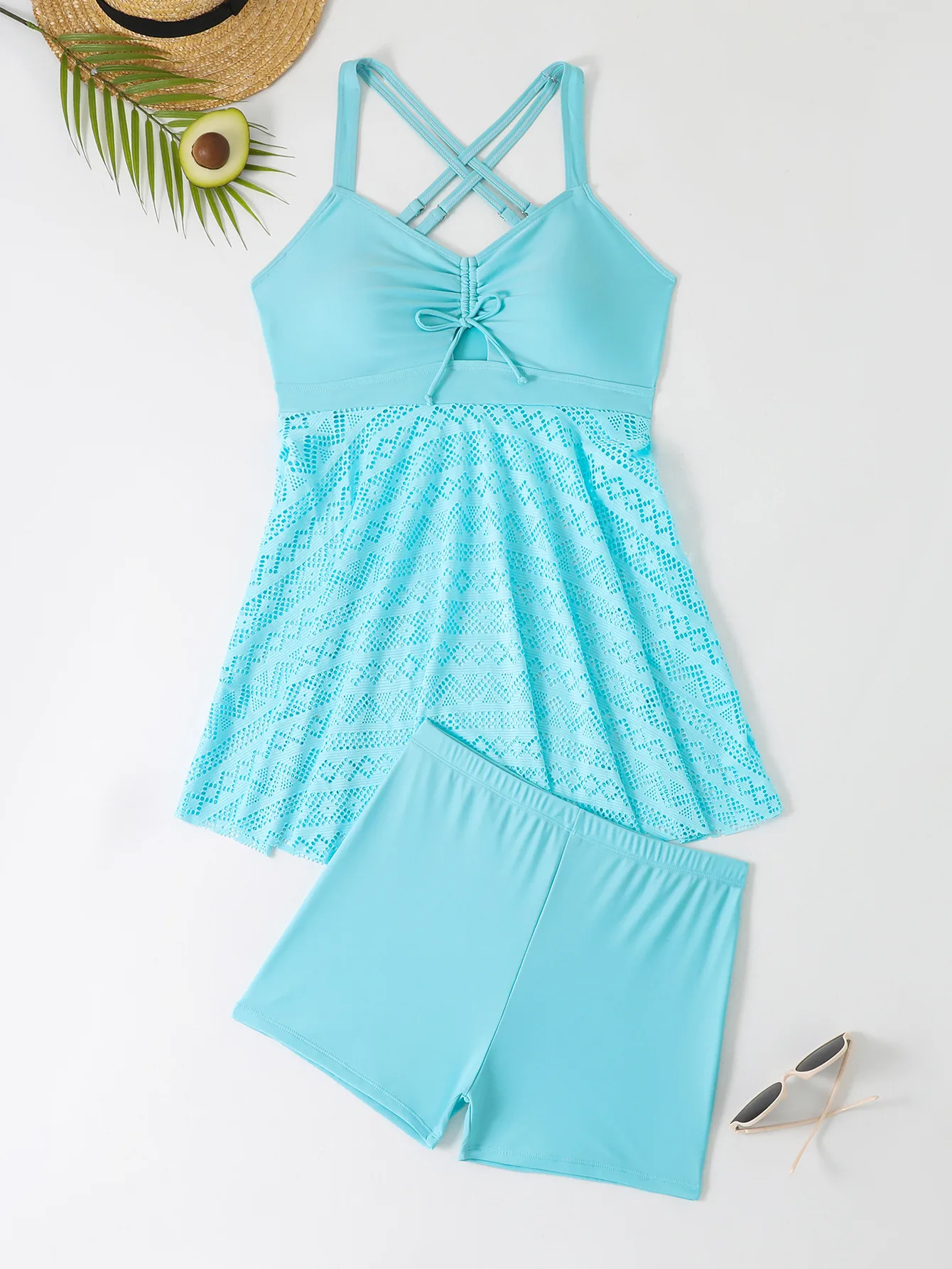 Women's Bohemian Solid Color 2 Pieces Set One Piece Swimwear display picture 5
