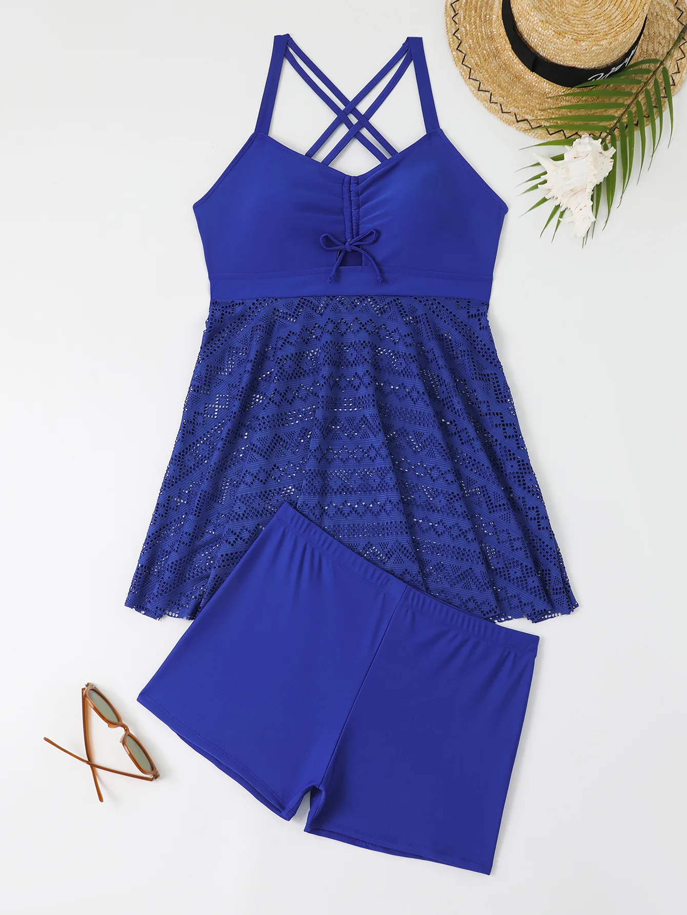 Women's Bohemian Solid Color 2 Pieces Set One Piece Swimwear display picture 11