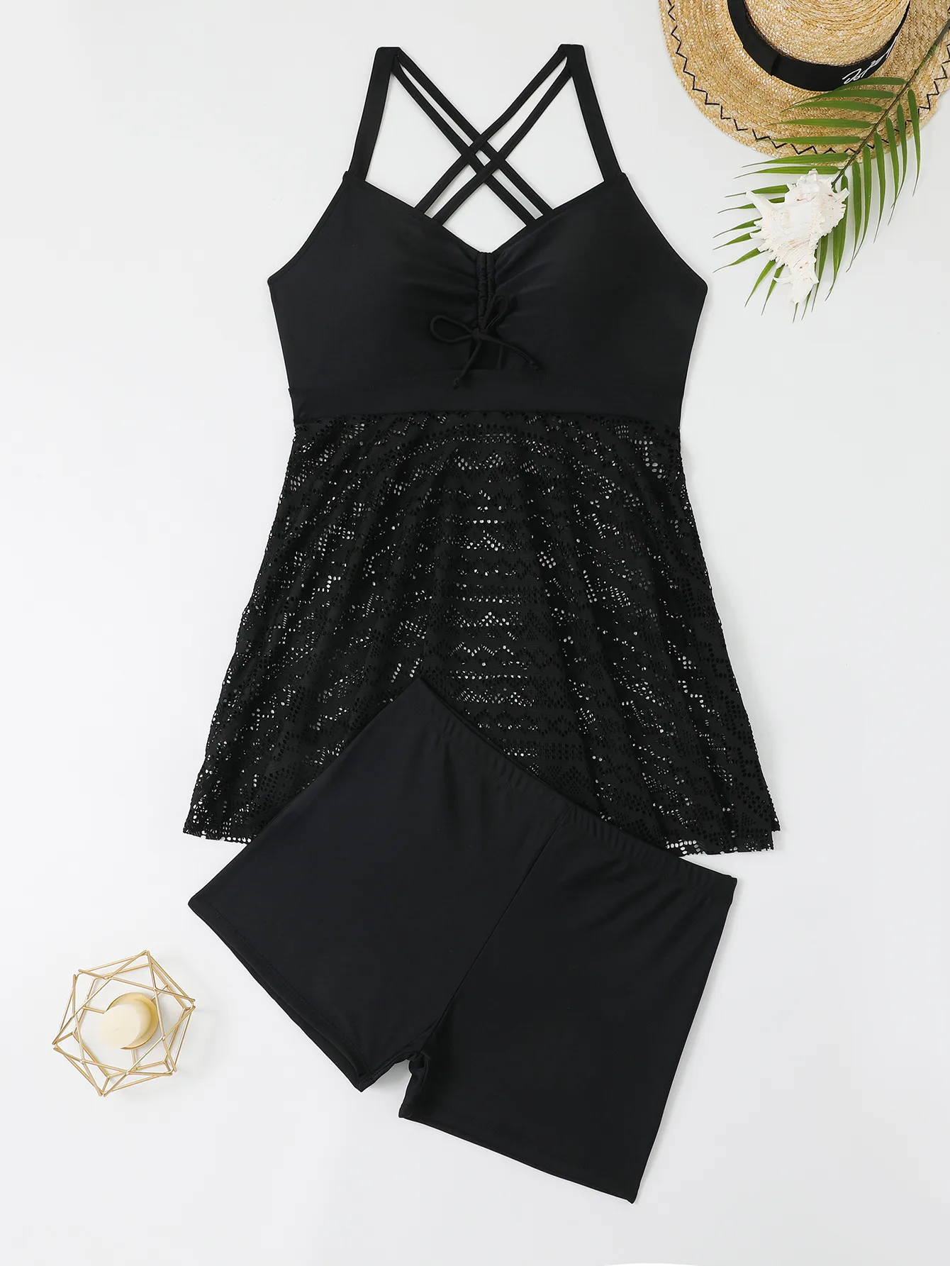 Women's Bohemian Solid Color 2 Pieces Set One Piece Swimwear display picture 23