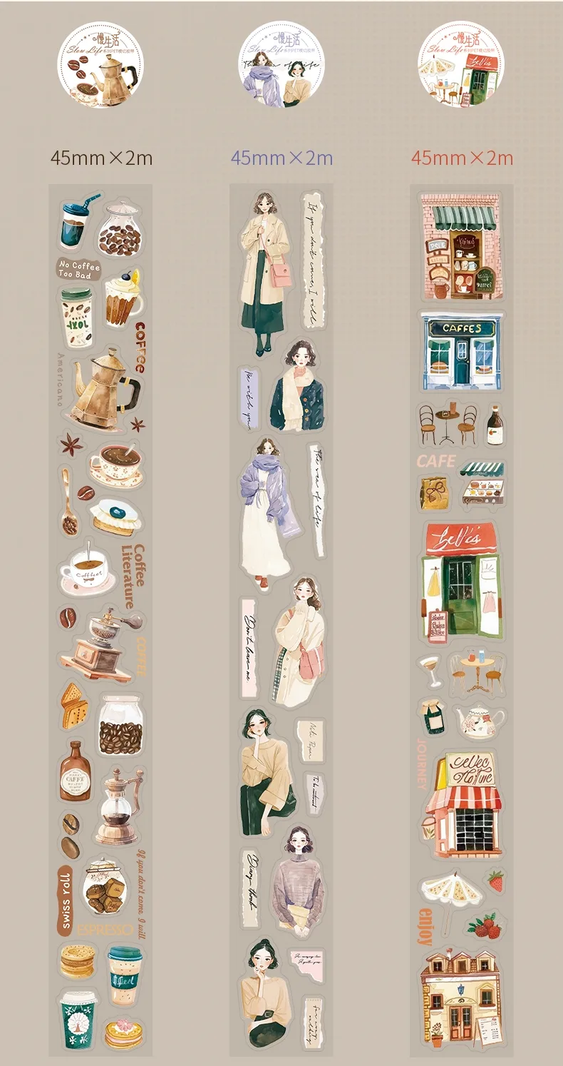 1 Piece Cartoon Learning Collage PET Cartoon Style Cute Adhesive Tape display picture 11