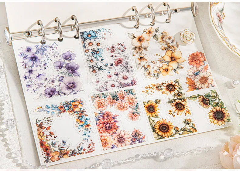 Flower Learning Craft Class PET Cartoon Style Vintage Style Stickers display picture 4