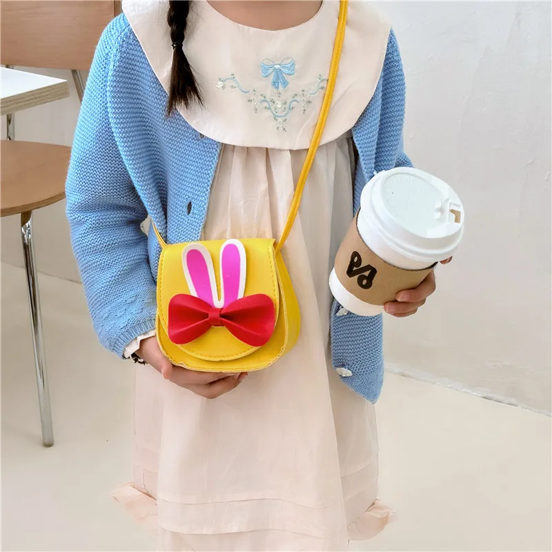 Girl'S Pu Leather Animal Bow Knot Cute Square Magnetic Buckle Crossbody Bag display picture 6