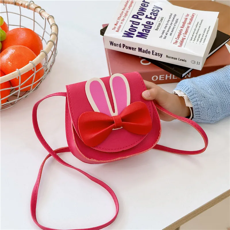 Girl'S Pu Leather Animal Bow Knot Cute Square Magnetic Buckle Crossbody Bag display picture 1