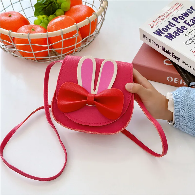 Girl'S Pu Leather Animal Bow Knot Cute Square Magnetic Buckle Crossbody Bag display picture 2