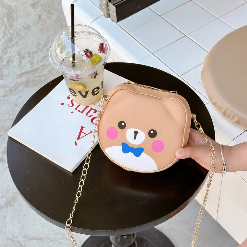 Kid'S Pu Leather Animal Cartoon Cute Round Zipper Shoulder Bag display picture 1