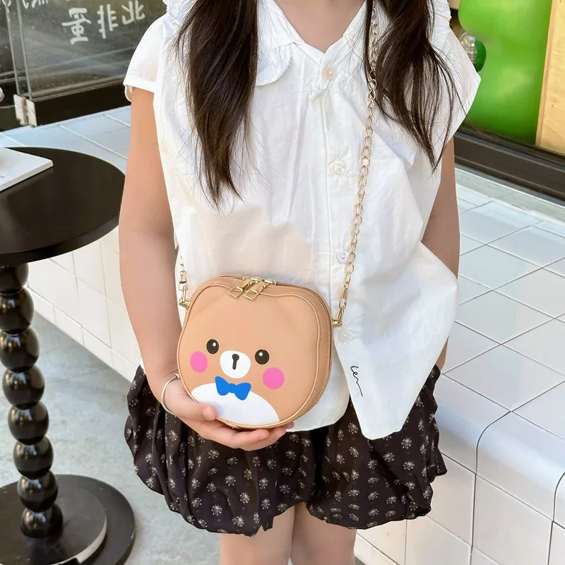 Kid'S Pu Leather Animal Cartoon Cute Round Zipper Shoulder Bag display picture 15