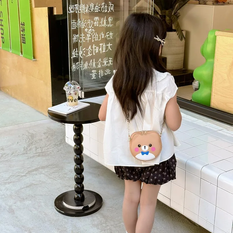 Kid'S Pu Leather Animal Cartoon Cute Round Zipper Shoulder Bag display picture 20