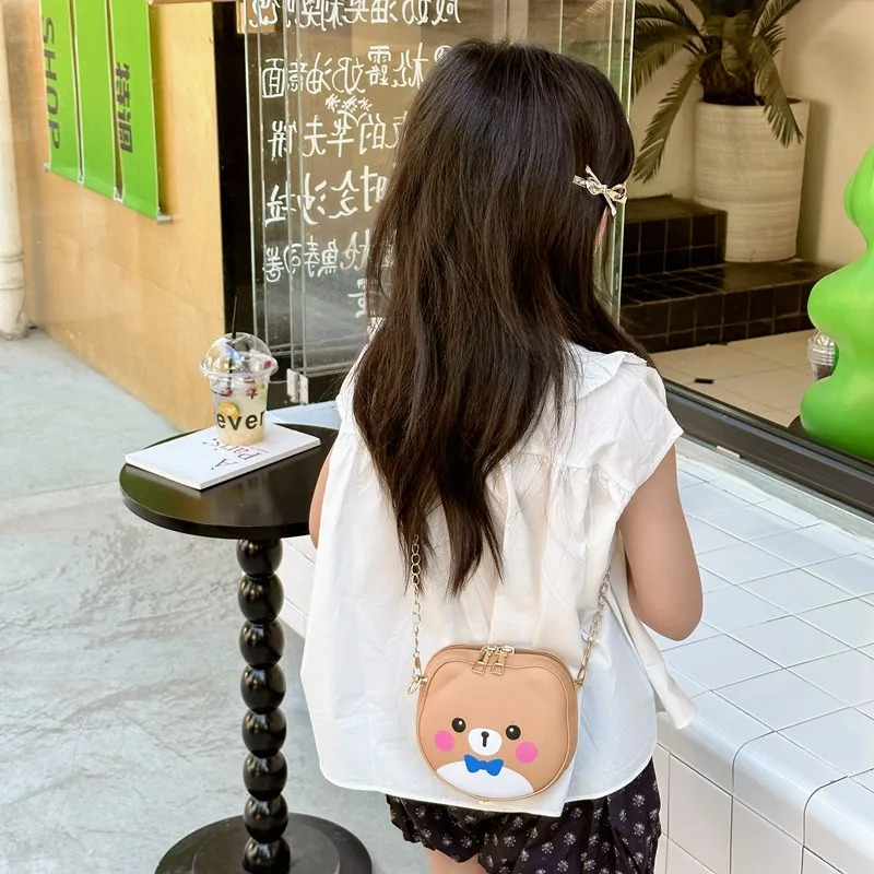 Kid'S Pu Leather Animal Cartoon Cute Round Zipper Shoulder Bag display picture 24