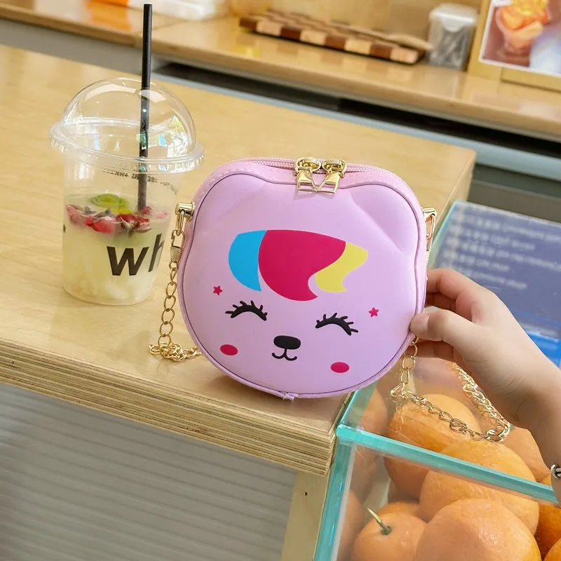 Kid'S Pu Leather Animal Cartoon Cute Round Zipper Shoulder Bag display picture 49