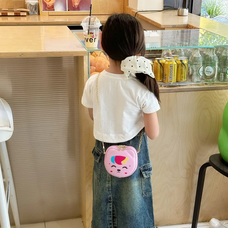 Kid'S Pu Leather Animal Cartoon Cute Round Zipper Shoulder Bag display picture 23