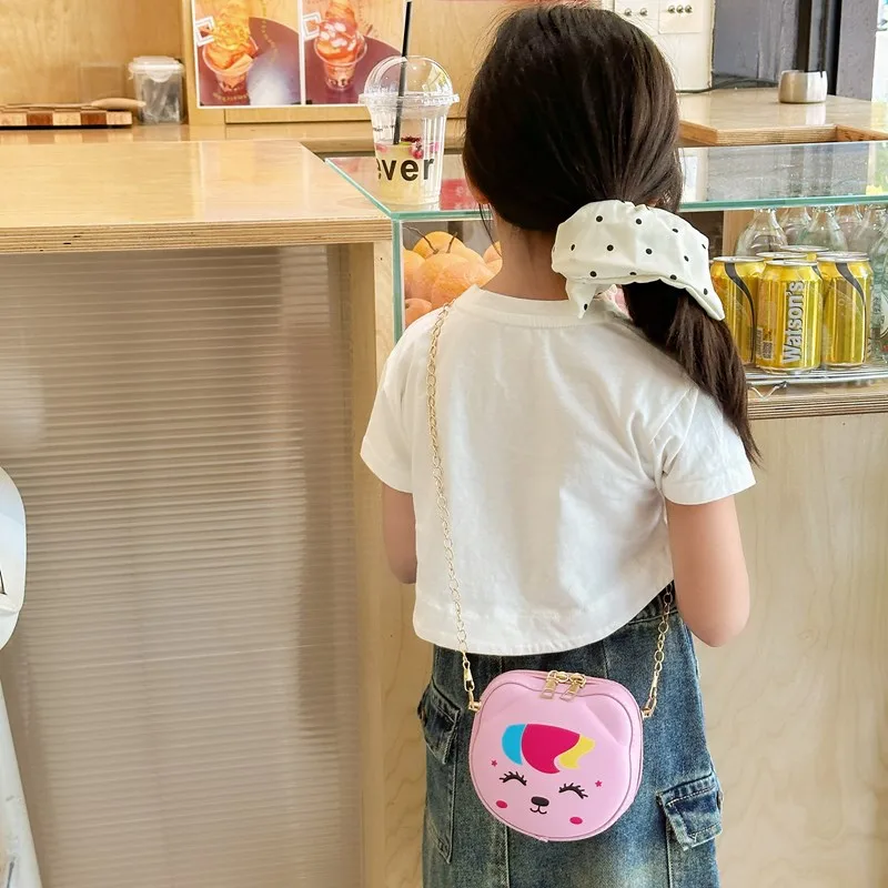 Kid'S Pu Leather Animal Cartoon Cute Round Zipper Shoulder Bag display picture 25