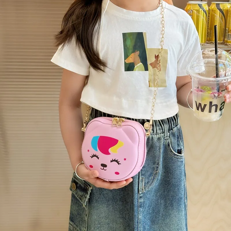 Kid'S Pu Leather Animal Cartoon Cute Round Zipper Shoulder Bag display picture 22